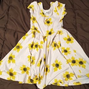 Dot dot smile sunflower cap sleeve 3/4 dress